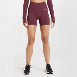 Gymshark Vital Seamless 2.0 Shorts - Baked Maroon Marl Medium